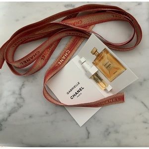 Chanel Gabrielle Logo Pink Gold White Ribbon 95”